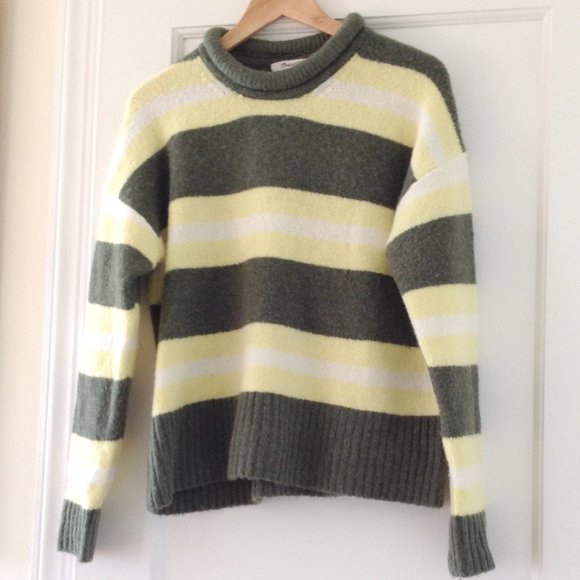 Madewell Striped Fulton Sweater Preppy Collegiate Casual - Picture 3 of 5